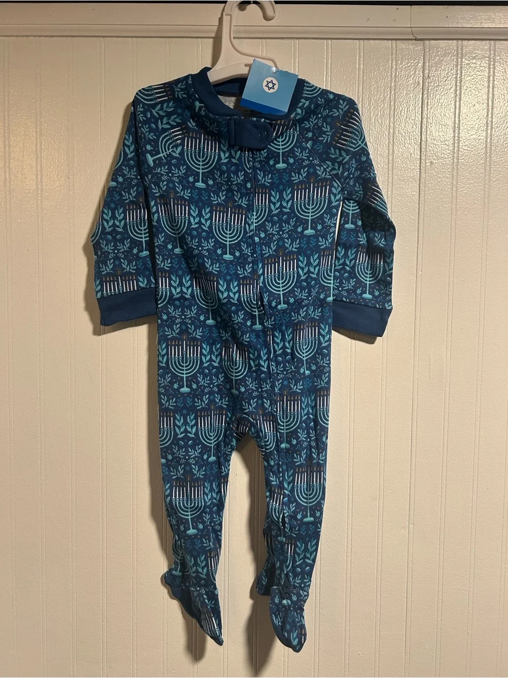 Target Footed One-Piece Pajamas 6 - 9 Months Menorah Hanukkah NWT